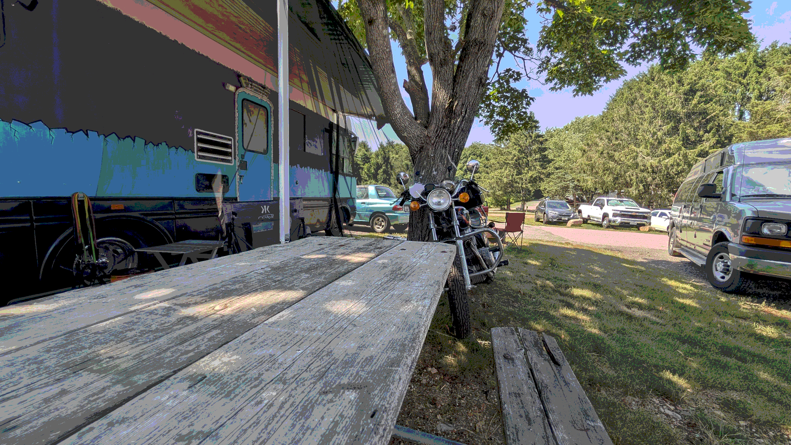 Sitting At Picnic Table